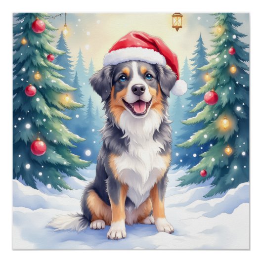エンルブッヘル山犬の雪の森のサンタ ポスター (正面)