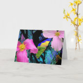 エンレイソウ、挨拶状 カード (黄色い花)