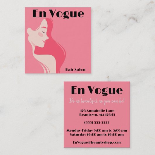 エンヴォーグヘアサロンパーソナライズ スクエア名刺 (正面/裏面)