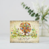 「エンchanted フォレスト サイド ブランチ ウェディング」への出欠確認 インビテーションポストカード (スタンド正面)