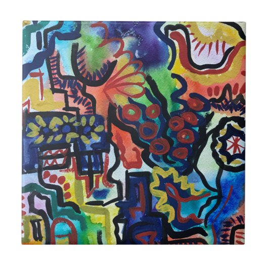 エヴァのガーデンハンド色彩の鮮やかアモダンート タイル (正面)