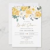 エヴァエレガントイエロー春フローラブライダルシャワー 招待状 (正面)