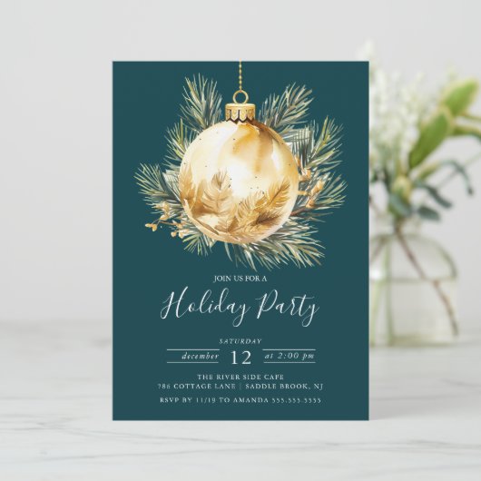 エヴァグリーンクリスマスオーナメントホリデーパーティー 招待状 (スタンド正面)