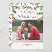 エヴァグリーングリーティング – クリスマスの写真カード シーズンカード (正面/裏面)