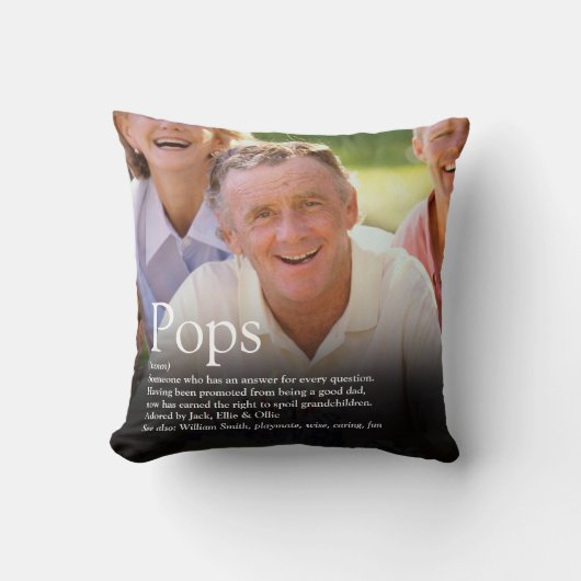 エヴァーじいちゃんグランダッドパパ定義写真 クッション (正面)