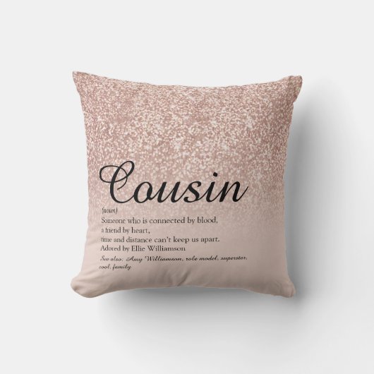 エヴァ最高のイソ定義バラ金ゴールドグリッター クッション (正面)