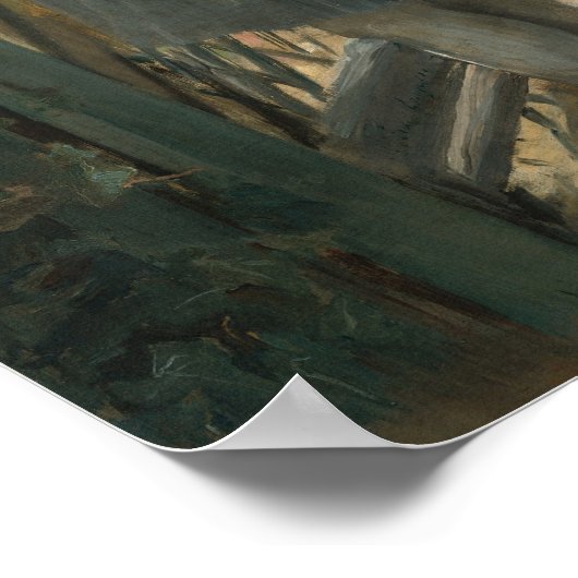 エヴァ・ゴンザレス・ナニーと子どもの印象主義アート ポスター (角)