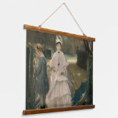 エヴァ・ゴンザレス・ナニーと子どもの印象主義アート 吊り下げ型タペストリー (傾斜あり)