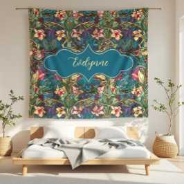 エヴェリンアールヌーボージュエルトンフローラ フリースブランケット