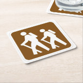 エヴリーおもしろいハクラシックイキングトレイルサインコースターセット スクエアペーパーコースター (アングル)