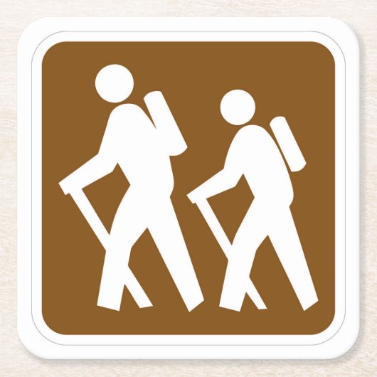 エヴリーおもしろいハクラシックイキングトレイルサインコースターセット スクエアペーパーコースター (正面)