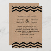 エヴリーブラックシェブロンオンバーラップ結婚式招待状 招待状 (正面/裏面)