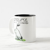 エーイおもしろいア引用文マグ'私の目が開いている' ツートーンマグカップ (正面左)