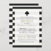 エーエレガントス·オン·スペードズ·ベビストライプーシャワー 招待状 (正面/裏面)