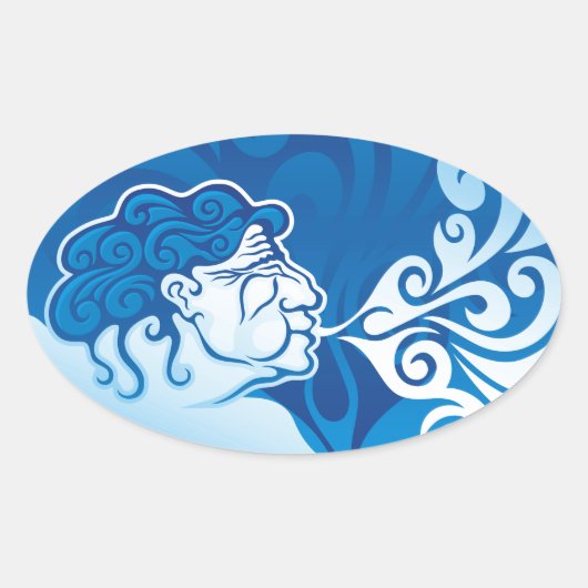 エーオラス 楕円形シール (正面)