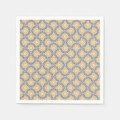 エーゲの夏のオレンジとレモンのアールデコファン スタンダードカクテルナプキン (正面)