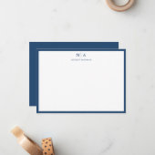 エーゲアンブルークラシック縁どモノグラム通信 ノートカード (正面/裏面インサイチュ)