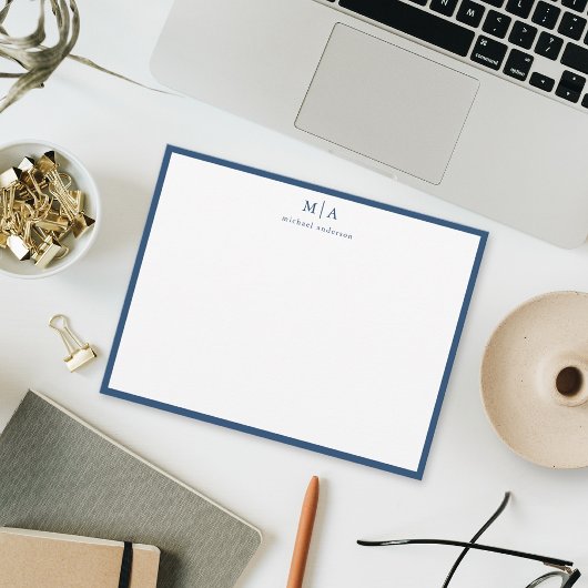 エーゲアンブルークラシック縁どモノグラム通信 ノートカード