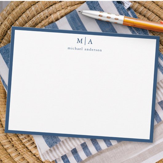 エーゲアンブルークラシック縁どモノグラム通信 ノートカード