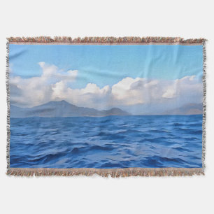 エーゲアンブルーマルマリスターコイズコースト絵画ーズ スローブランケット