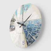 エーゲアン帆船スケッチ丸時計 – 航海の ラージ壁時計 (傾斜)