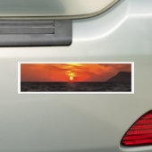 エーゲ海の風景の上の絵画夕日 バンパーステッカー (車上)