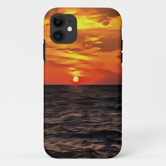 エーゲ海の風景の上の絵画夕日 Case-Mate iPhoneケース (裏面)
