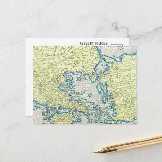 エーゲ海古代世界地図 ポストカード (正面/裏面インサイチュ)