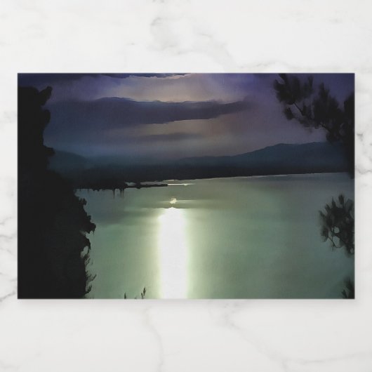 エーゲ芸術を反映した満月航海の フードラベル (シングルラベル)