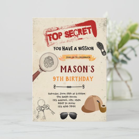 エージェントのスパイ誕生日の招待状を送信 招待状 (スタンド正面)