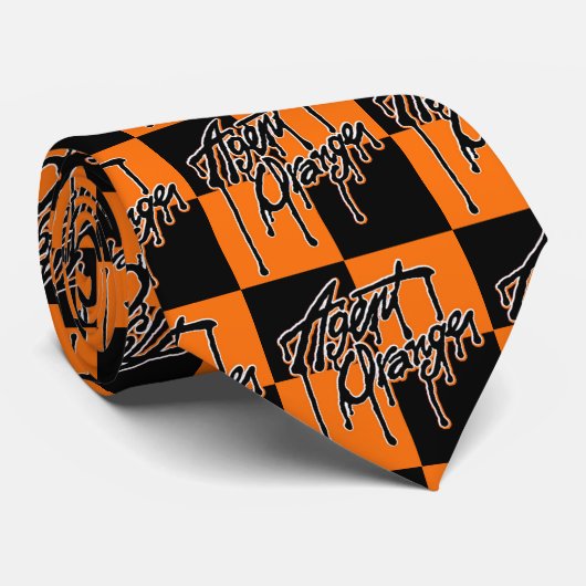 エージェント・オレンジの"滴り"のロゴのスケートのパンクのタイ ネクタイ (ロール)