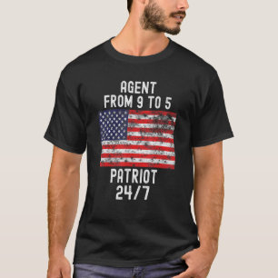 エージェント・パトリオ・愛国心7月4日アメリカ国旗 Tシャツ