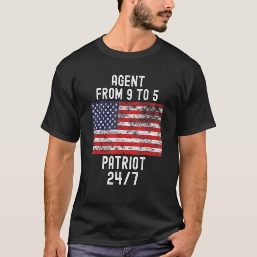 エージェント・パトリオ・愛国心7月4日アメリカ国旗 Tシャツ (正面)
