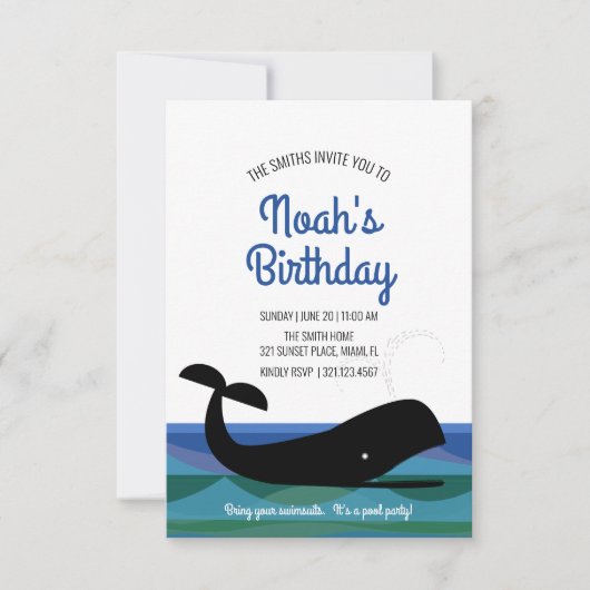 エージレトロ海クジラ誕生日パーティー 招待状 (正面)