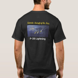 エースお気に入りのP-38稲妻の航空機 Tシャツ