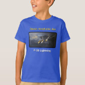 エースお気に入りのP-38稲妻の航空機 Tシャツ (正面)