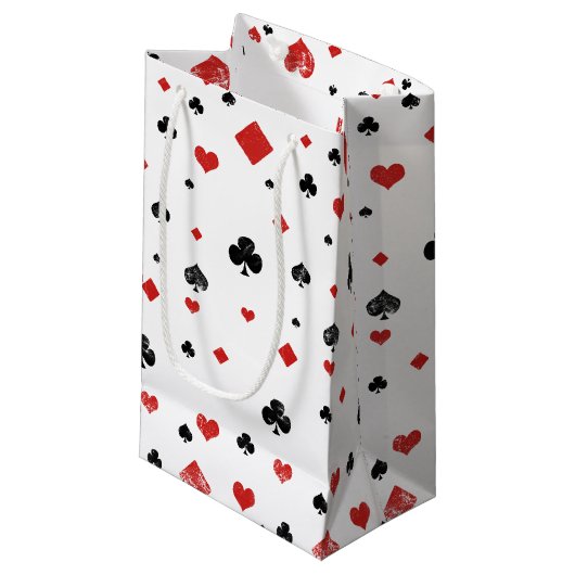 エースのカードカジノまたはベガスのスタイルのギフトバッグ スモールペーパーバッグ (正面アングル)