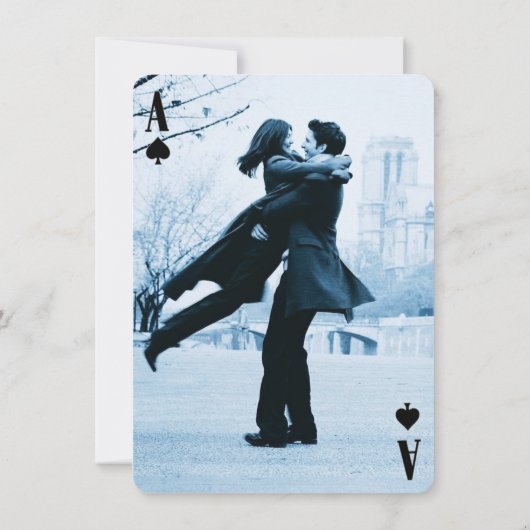 エースのスペードモダンシックな写真の日付を保存 セーブザデート (裏面)