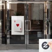 エースのハートカード – イニシャルが離れない ウィンドウサイン (オフィスドア)