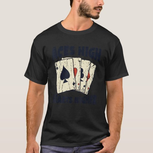 エースはハートを高く掲げる カジノ1 Tシャツ (正面)