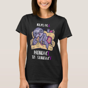 エースは私の月曜日から日曜日のゴシック様式のスロースAsexuを置き換える Tシャツ