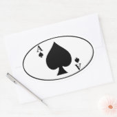 エースオブスペードオーバルバンパーステッカー 楕円形シール (封筒)