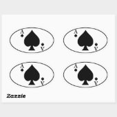 エースオブスペードオーバルバンパーステッカー 楕円形シール (シート)