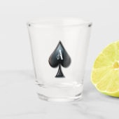 エースオブスペードカジノデッキトランプ ショットグラス (正面)