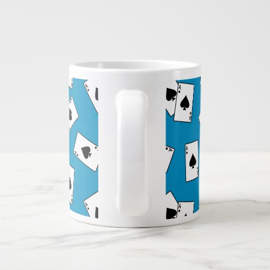 エースオブスペードトランプのポーカーブラックジャックカジノゲーマー ジャンボコーヒーマグカップ (裏面)