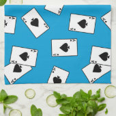 エースオブスペードトランプのポーカーブラックジャックカジノ キッチンタオル (折り畳み)