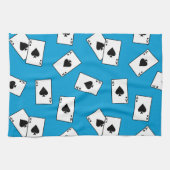 エースオブスペードトランプのポーカーブラックジャックカジノ キッチンタオル (横)