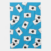 エースオブスペードトランプのポーカーブラックジャックカジノ キッチンタオル (縦)