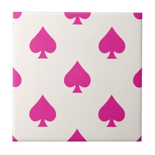 エースオブスペードパターンピンクレトロシックファンシー タイル (正面)