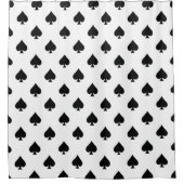 エースオブスペードパターンブラック&ホワイトラグジュアリーファンシー シャワーカーテン (正面)